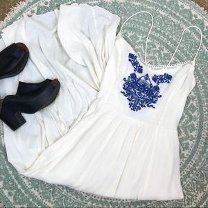 Hollister High Low Embroidered Gauze Boho Dress